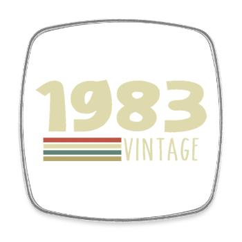 1983-Anniversary-1983-retro-1983 - Square fridge magnet - white - Front