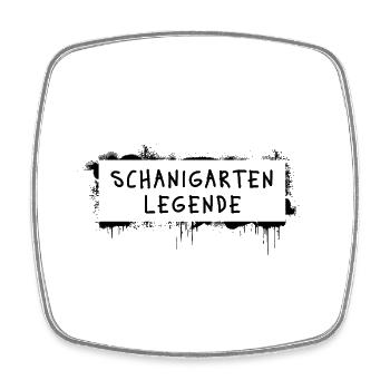 Schanigarten-Legende – Wiener Dialekt Kult - Viereckiger Kühlschrankmagnet - Weiß - Vorne