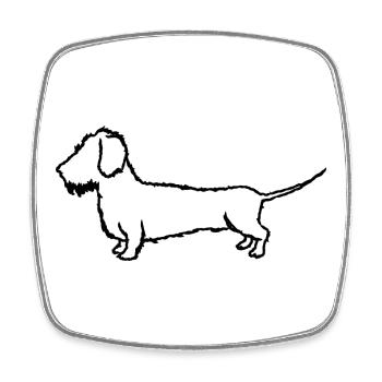 Dackel Rauhaardeckel Hundehalter - Viereckiger Kühlschrankmagnet - Weiß - Vorne
