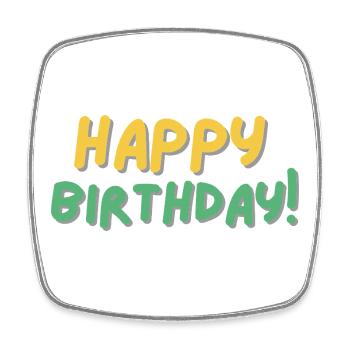 Happy Birthday - Viereckiger Kühlschrankmagnet - Weiß - Vorne