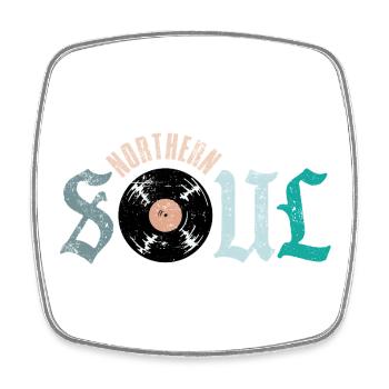 Northern Soul Music Vinyl - Square fridge magnet - white - Front