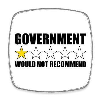 The government would not recommend it. Anti-Direction - Square fridge magnet - white - Front