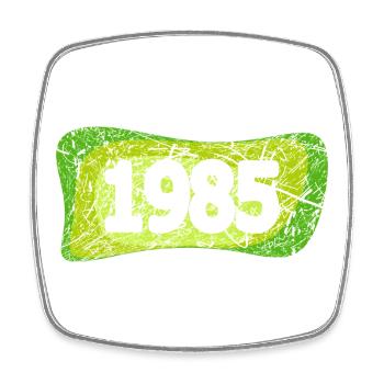 retro 1985 - Square fridge magnet - white - Front