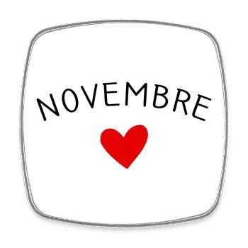 Future maman Novembre – Bébé en route ❤️ - Magnet carré - blanc - Devant