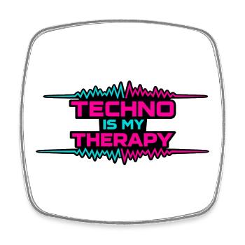 Techno Therapy Neon Pulse - Square fridge magnet - white - Front