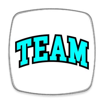 Team lettering - Square fridge magnet - white - Front