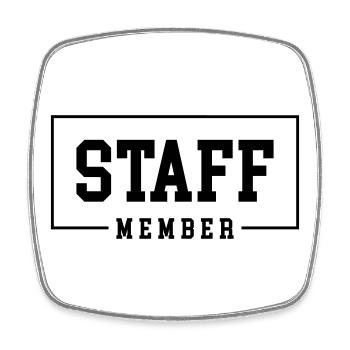 Staff Member - Viereckiger Kühlschrankmagnet - Weiß - Vorne