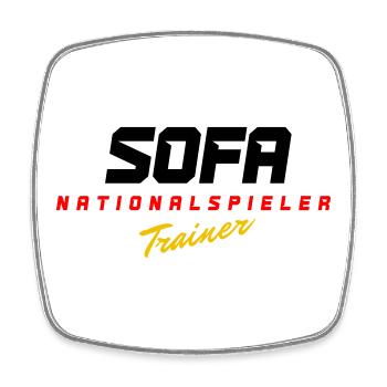 Sofa Nationalspieler - Viereckiger Kühlschrankmagnet - Weiß - Vorne