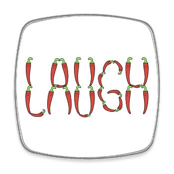 Chilischoten Lachen - Viereckiger Kühlschrankmagnet - Weiß - Vorne
