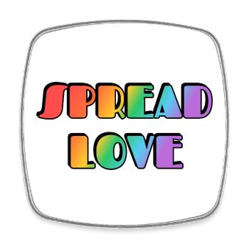 Spread Love Regenbogentypografie - Viereckiger Kühlschrankmagnet - Weiß - Vorne