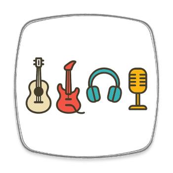 Music Notes Rhythm Beat Design Gift - Square fridge magnet - white - Front