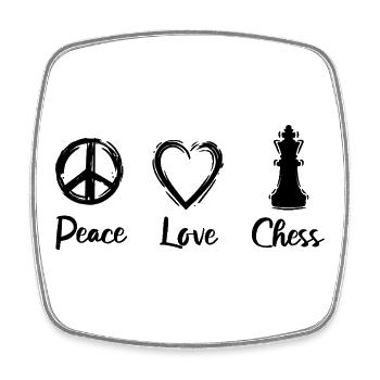 Schach Motivation - Viereckiger Kühlschrankmagnet - Weiß - Vorne