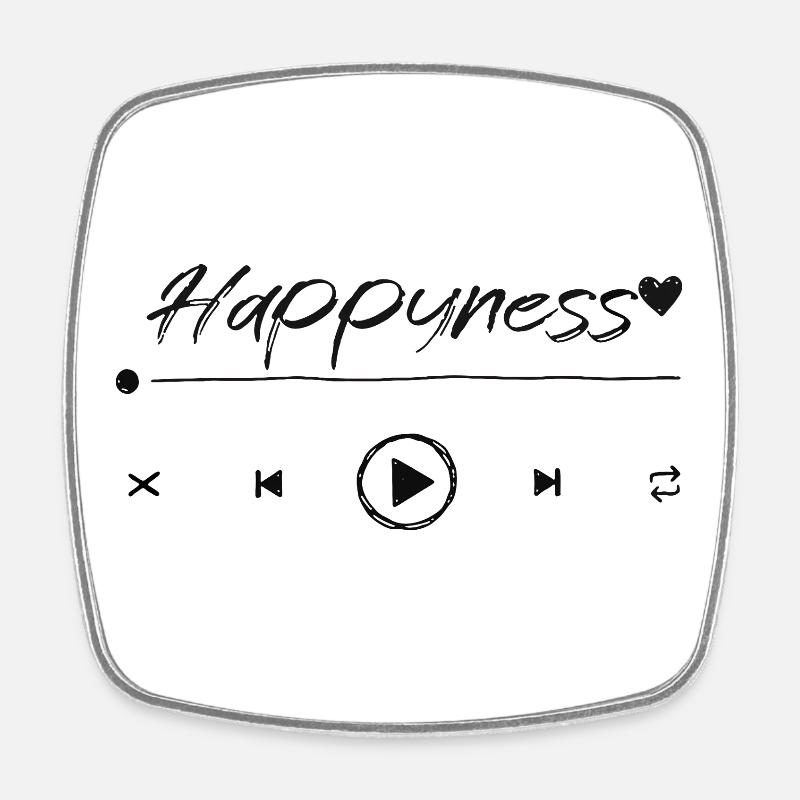 happiness - Square fridge magnet - white