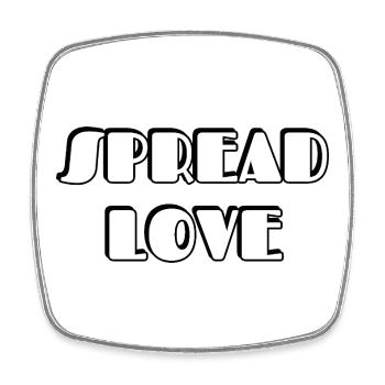Spread Love Bold Typographic Design - Viereckiger Kühlschrankmagnet - Weiß - Vorne