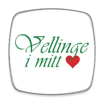 Vellinge in meinem Herzen – grüne Kalligraphie - Viereckiger Kühlschrankmagnet - Weiß - Vorne