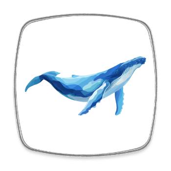 whale - Square fridge magnet - white - Front