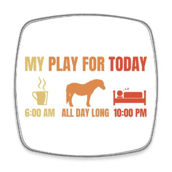 Coffee Horses Sleeping - Square fridge magnet - white - Front