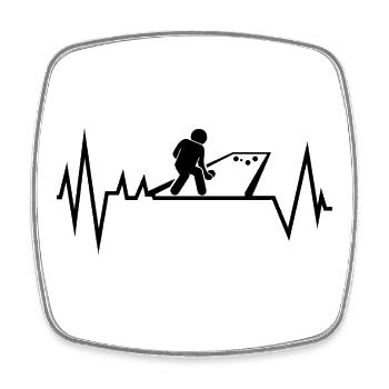 Boccia Heartbeat Design Bouler Petanque Heart Rate - Square fridge magnet - white - Front