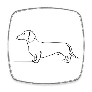 Dachshund Dachshund One Line Art - Square fridge magnet - white - Front