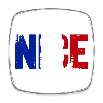 Nice, France, agréable. - Magnet carré - blanc - Devant