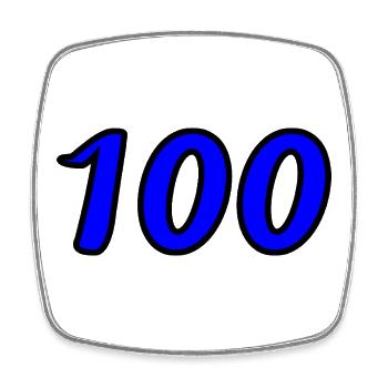 100. 100 YEARS. 100th ANNIVERSARY. BIRTHDAY 100 - Square fridge magnet - white - Front