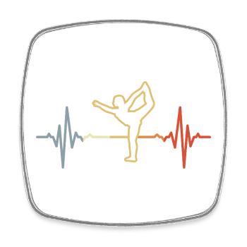 Yoga Heartbeat Retro Look - Square fridge magnet - white - Front