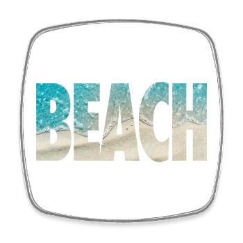Tropische BEACH Ozean-Text-Vibe - Viereckiger Kühlschrankmagnet - Weiß - Vorne