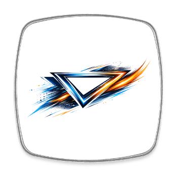 Jersey Design Triangle Blue Orange Sporty Style - Square fridge magnet - white - Front