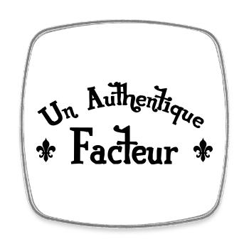 Un authentique facteur lettrage vintage - Magnet carré - blanc - Devant