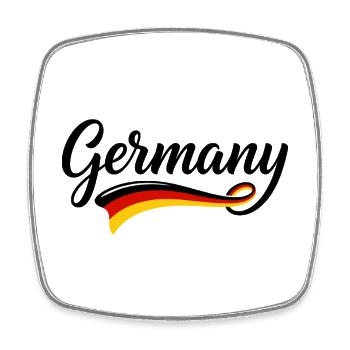 Eleganter Germany Schriftzug Schwarz Rot Gold - Viereckiger Kühlschrankmagnet - Weiß - Vorne