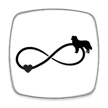 Australian Shepherd Heart Infinity - Square fridge magnet - white - Front