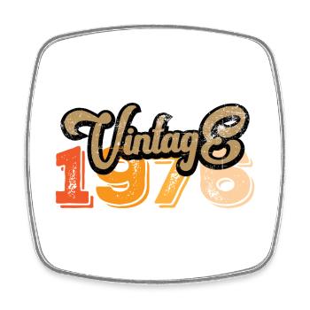 Vintage 1976 - Viereckiger Kühlschrankmagnet - Weiß - Vorne