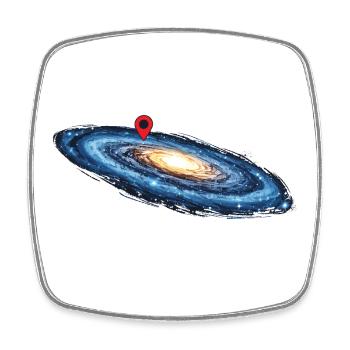 Milky Way Location Pin Space Galaxy - Square fridge magnet - white - Front