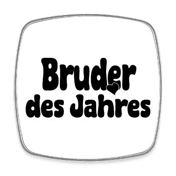 Bruder des Jahres – Herz - Viereckiger Kühlschrankmagnet - Weiß - Vorne