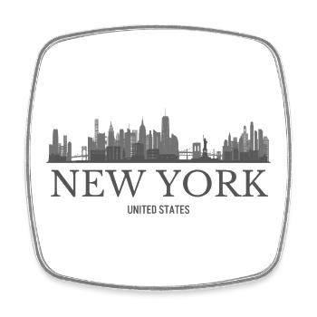 Skyline von New York, Silhouette von New York - Viereckiger Kühlschrankmagnet - Weiß - Vorne