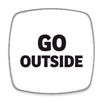GO OUTSIDE Nature Adventure Saying - Square fridge magnet - white - Front