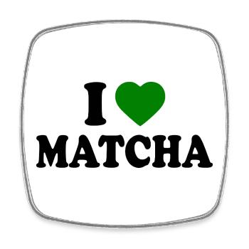 I love matcha - Square fridge magnet - white - Front