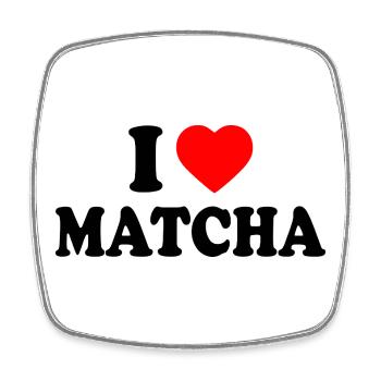 I Love Matcha - Square fridge magnet - white - Front