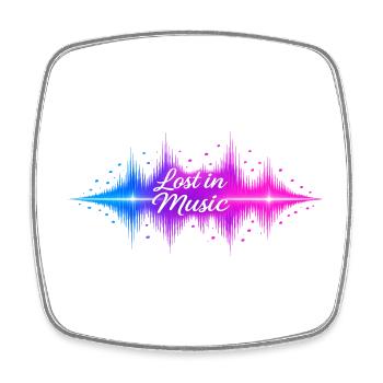 Verloren in Musik Neonwelle - Viereckiger Kühlschrankmagnet - Weiß - Vorne