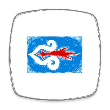 Ainu Flag - Square fridge magnet - white - Front