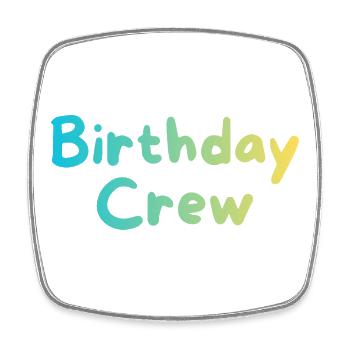 Birthday Crew - Viereckiger Kühlschrankmagnet - Weiß - Vorne