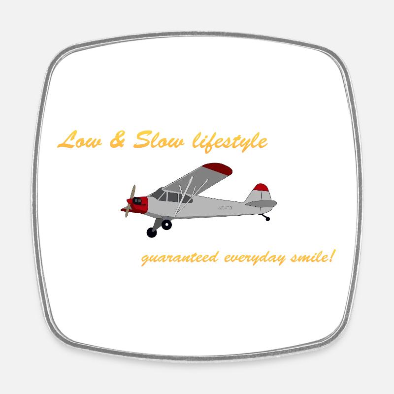 Low&Slow Piper Cub - Magnet carré - blanc