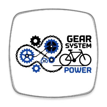 Awesome Gear System Bike Nerd - Square fridge magnet - white - Front