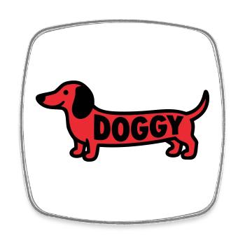 Dackel Hund Doggy Spruch Rot - Viereckiger Kühlschrankmagnet - Weiß - Vorne