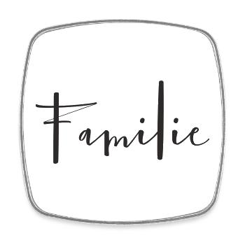 Familie – Liebevolles Textdesign - Viereckiger Kühlschrankmagnet - Weiß - Vorne