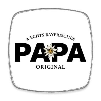 Bayerisches Original - Papa - Viereckiger Kühlschrankmagnet - Weiß - Vorne
