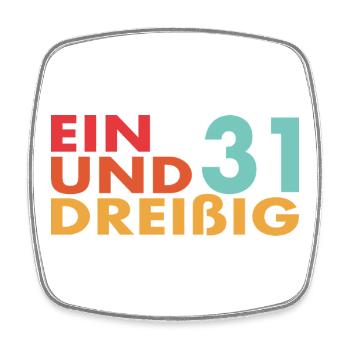 31. Geburtstag Geschenk Retro - Viereckiger Kühlschrankmagnet - Weiß - Vorne