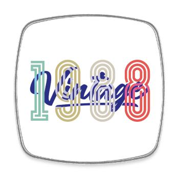 Vintage 1988 - Viereckiger Kühlschrankmagnet - Weiß - Vorne