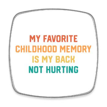 Dos : Pas blessé Souvenir d’enfance Ti-shirt - Magnet carré - blanc - Devant