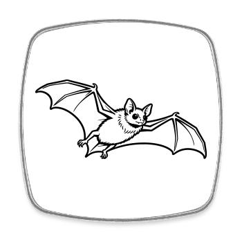 Fledermaus - Viereckiger Kühlschrankmagnet - Weiß - Vorne
